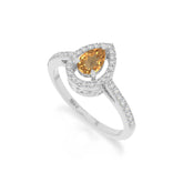 natural citrine solitaire halo engagement rings in sterling silver